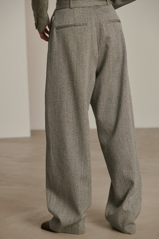 Pantalón Cole - Gris jaspeado - Lana - Mujer
