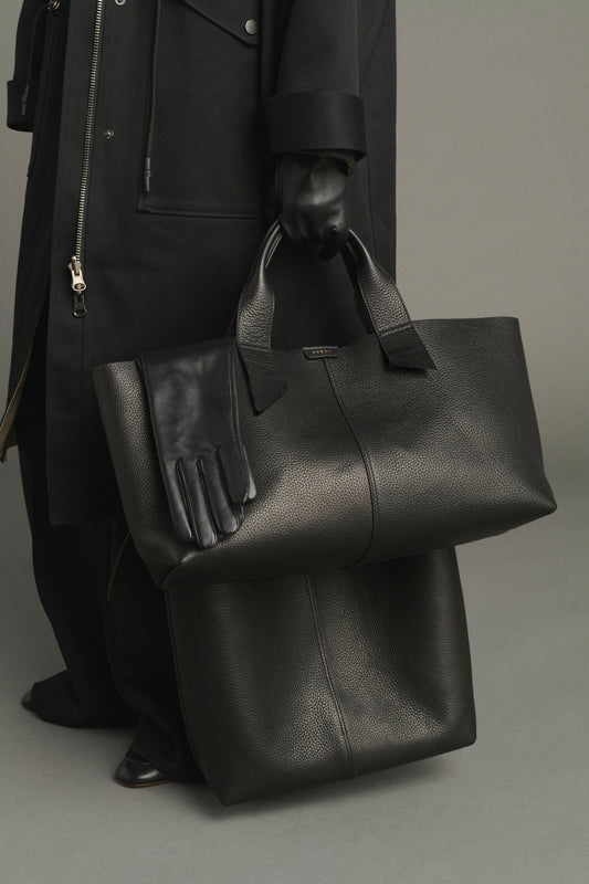 Bolso Suave - Negro Cuir Grainé Baguette - Soeur
