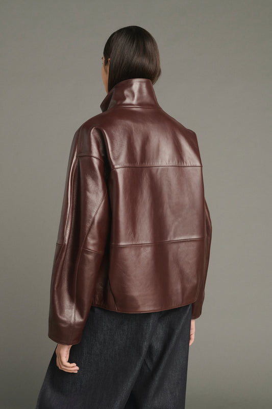 Chaqueta Gamma - Burdeos - Cuero - Mujer
