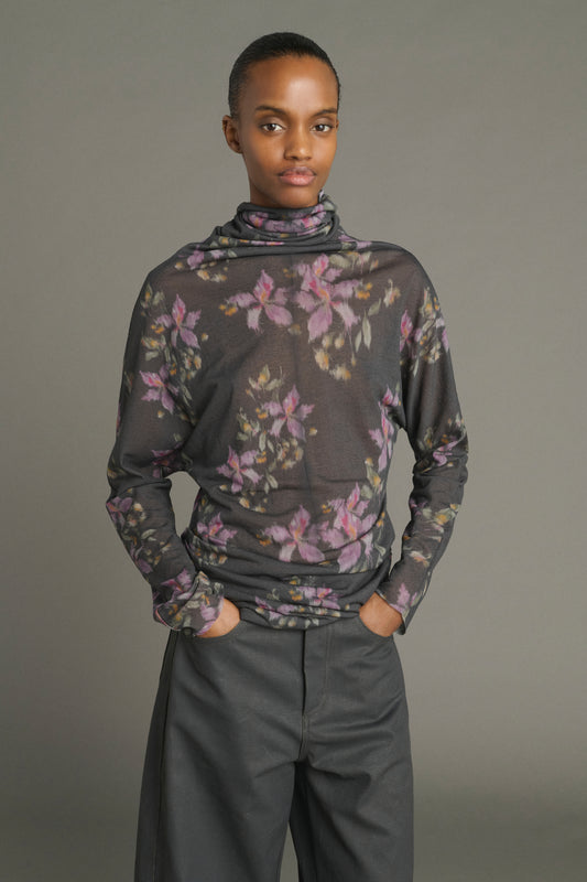 Camiseta Lisia - Antracita/Violeta - Algodón - Mujer