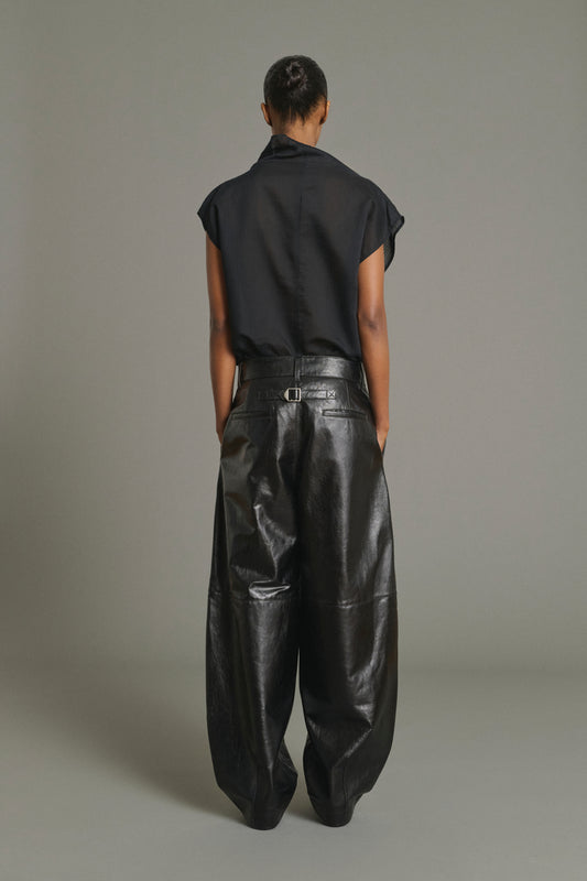 Pantalón Julien - Negro - Cuero - Mujer