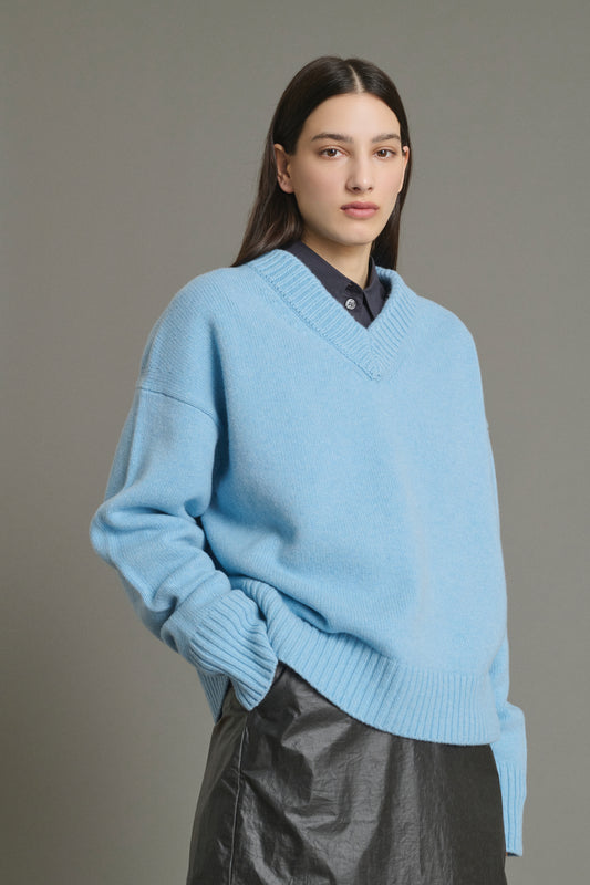 Jersey Julie - Azul Claro - Lana Merino - Mujer