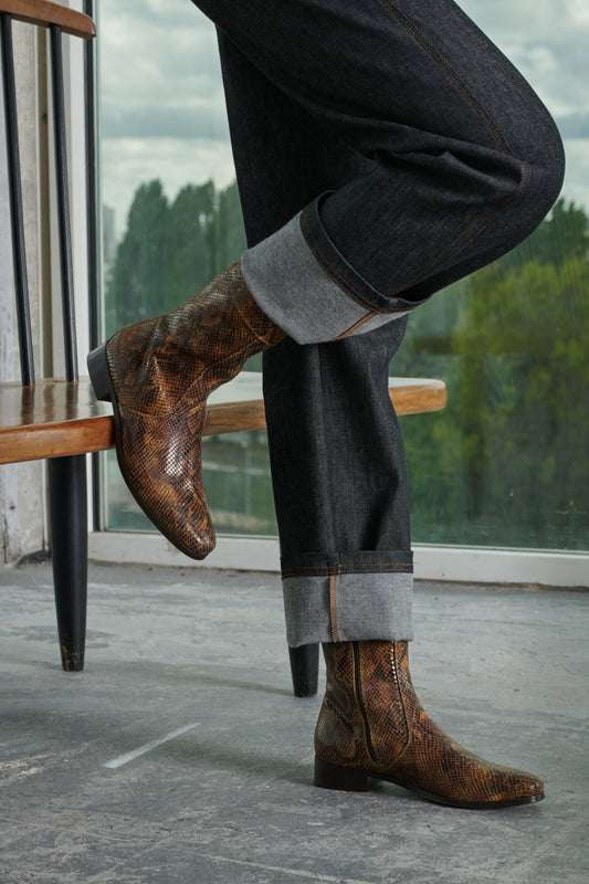 Botines Écaille - Pitón - Cuero - Mujer