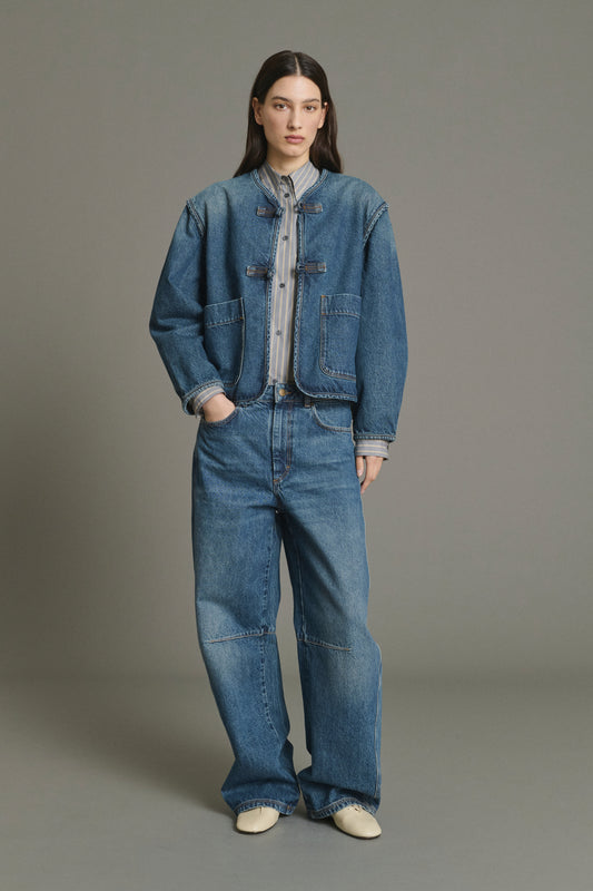Vaqueros Eliott - Bleu Denim Amplio Mujer - Soeur