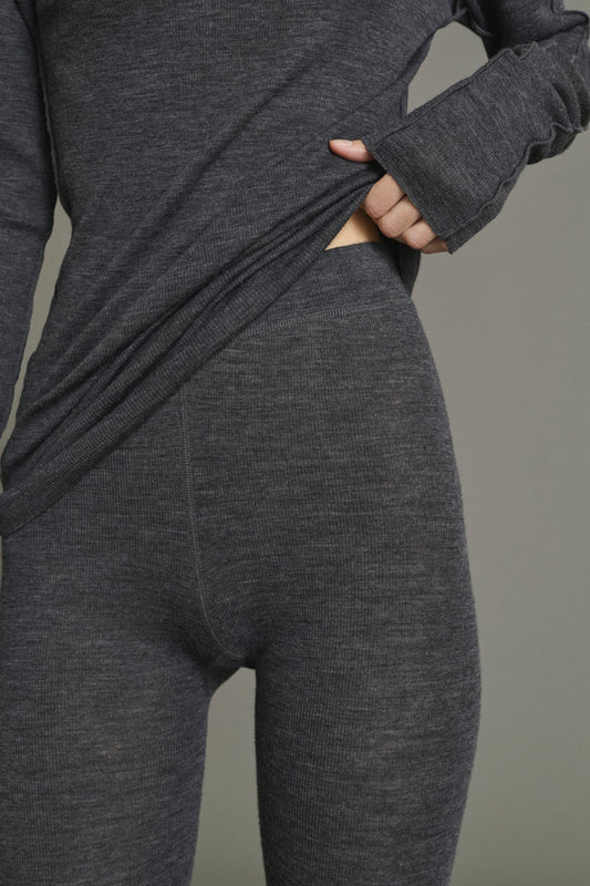 Legging Jen - Gris Antracita - Lana - Mujer