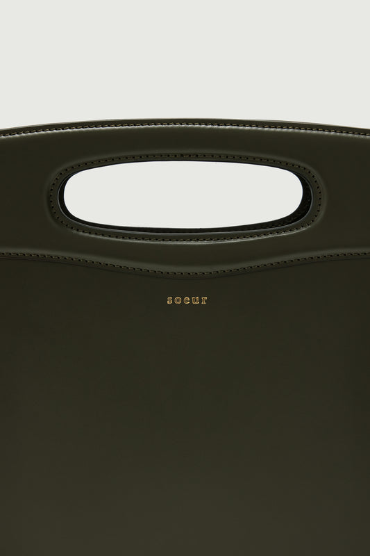 Bolso Cheri - Verde Militar - Cuero - Mujer