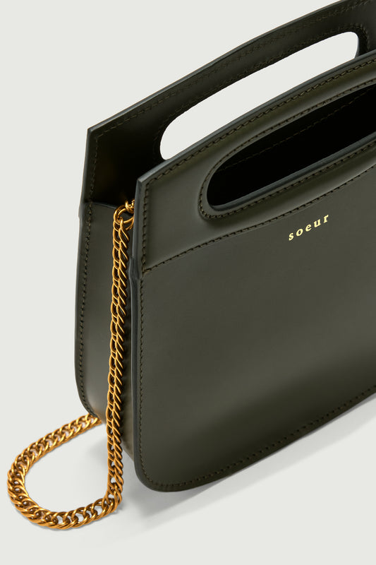 Bolso Cheri Mini - Verde Militar - Cuero - Mujer