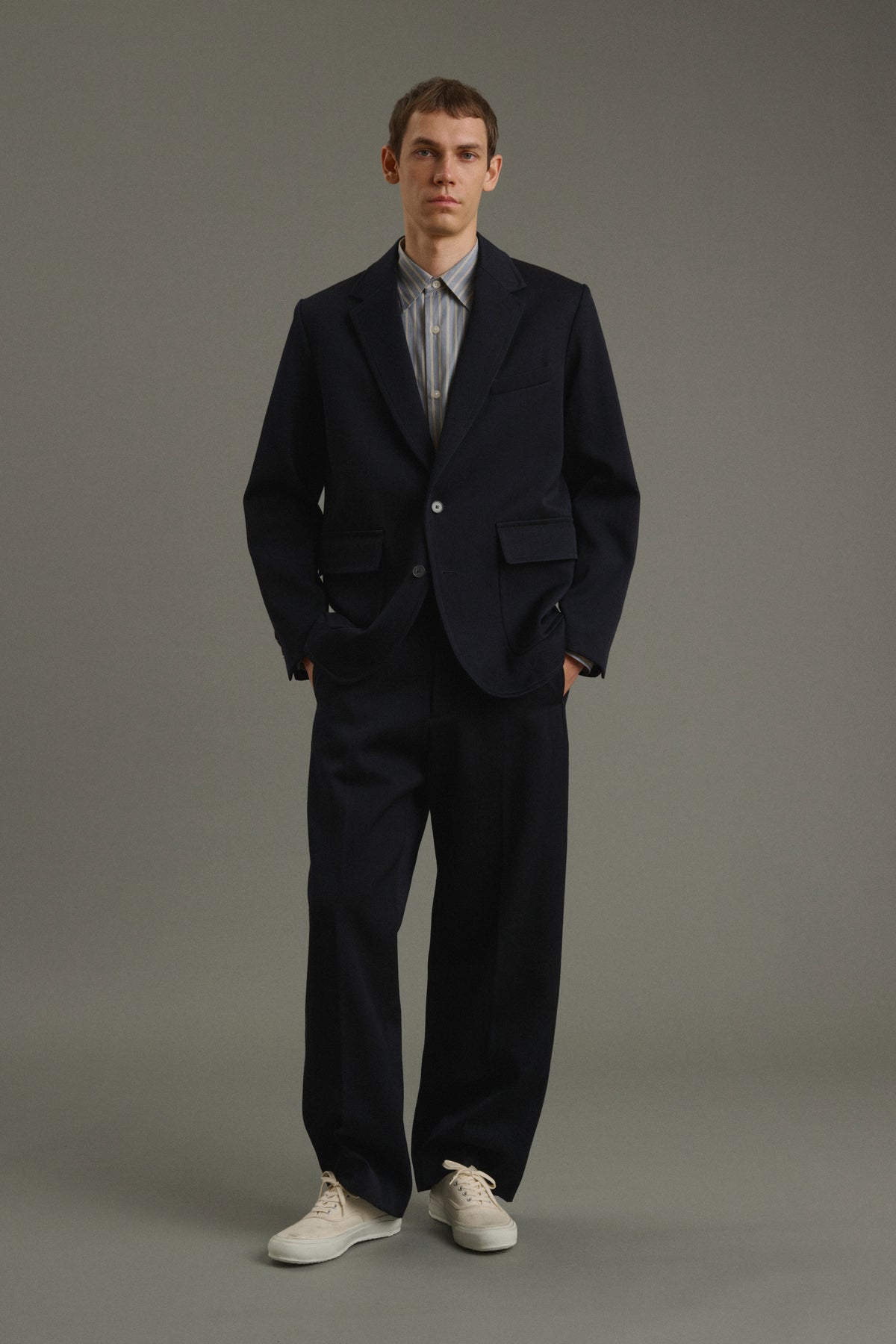 Pantalón Antonin - Azul marino oscuro - Lana - Hombre vue 1