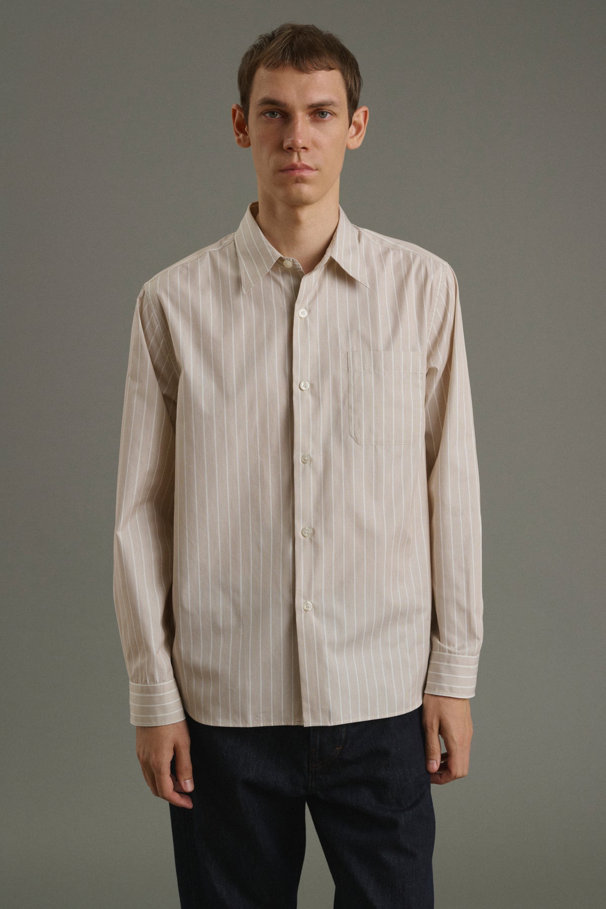 Camisa Glenn - Avellana/Crudo - Algodón - Hombre