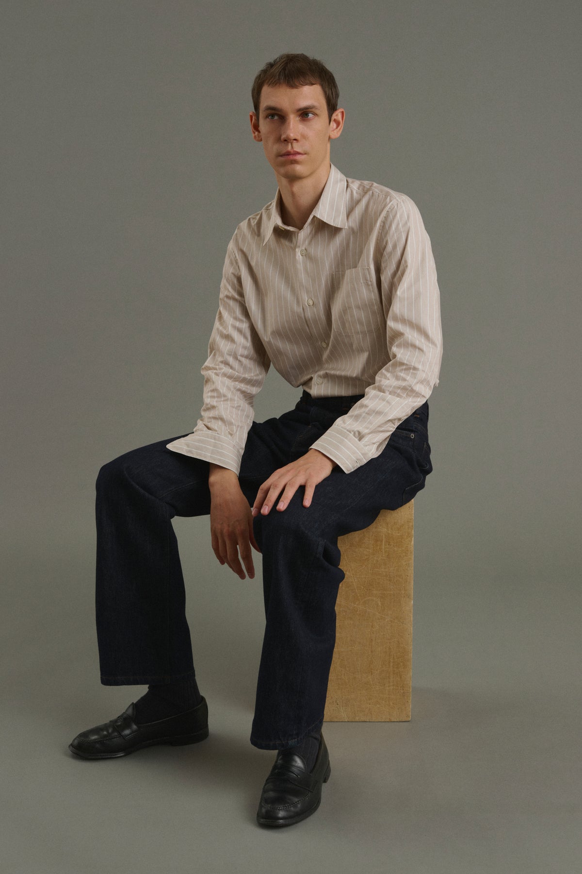 Camisa Glenn - Avellana/Crudo - Algodón - Hombre vue 4