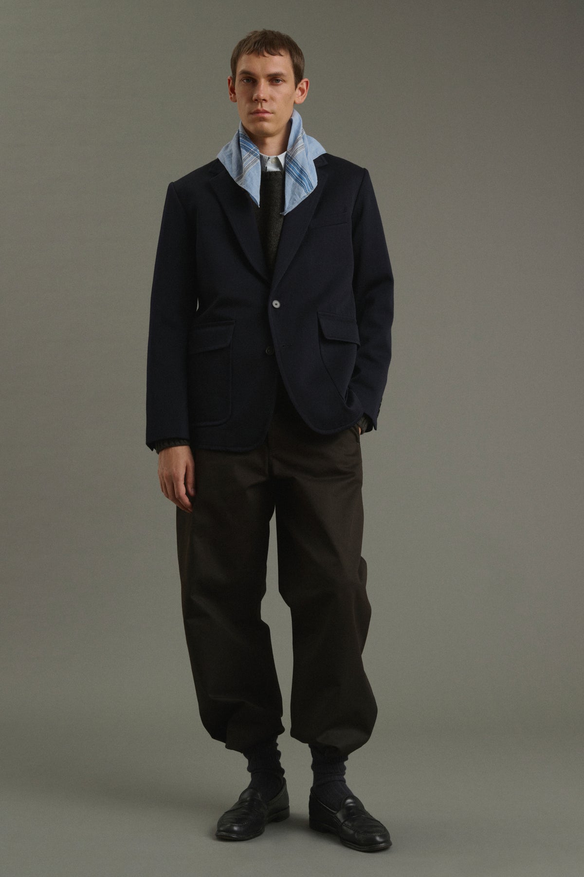Pañuelo Paulin - Azul cielo/Negro - Algodón - Hombre vue 2