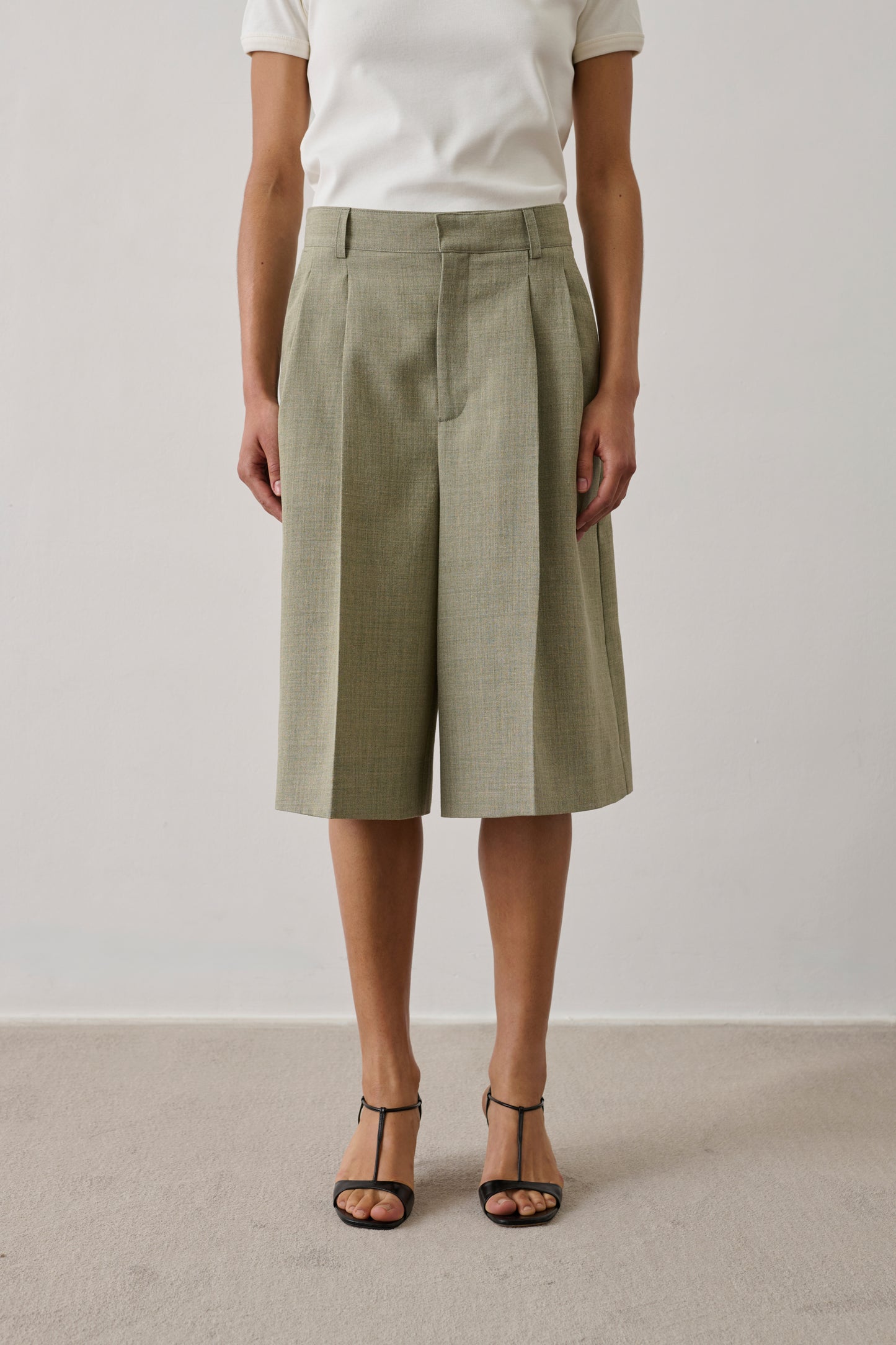 Bermuda Imogen - Almendra - Algodón - Mujer