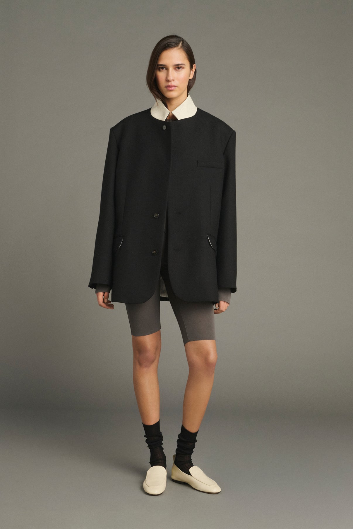 Abrigo Lars - Negro - Lana - Mujer vue 1