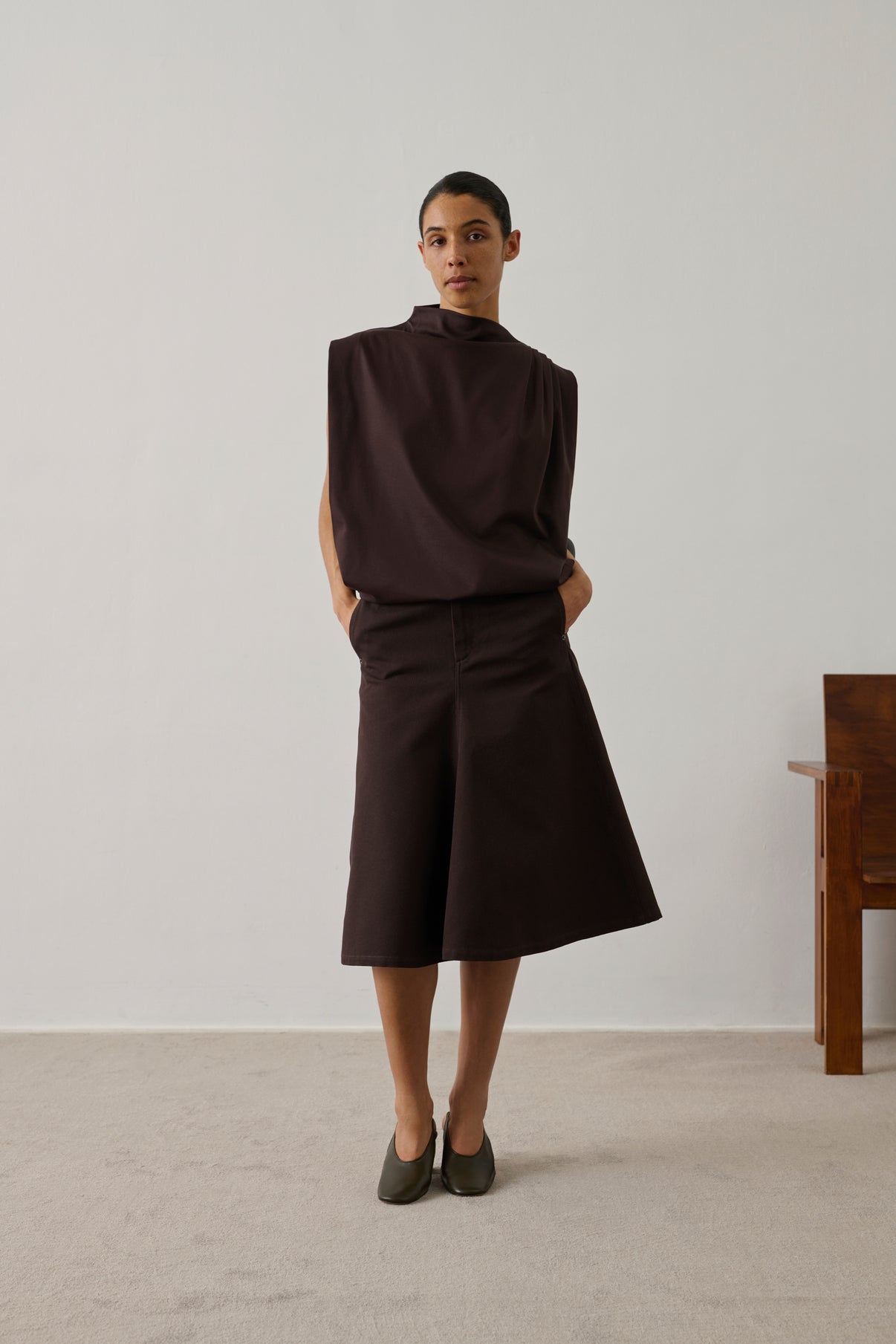 Jupe Hope - Marron Foncé - Coton - Femme vue 1