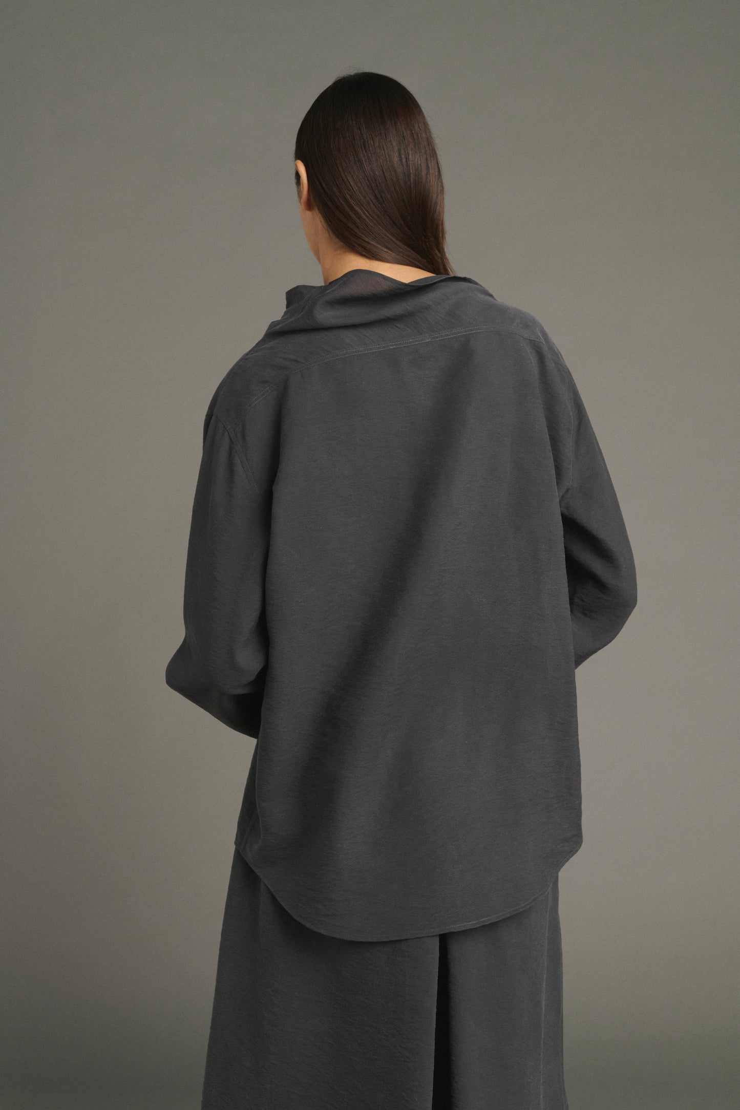 Blusa Laila - Gris Antracita - Seda - Mujer