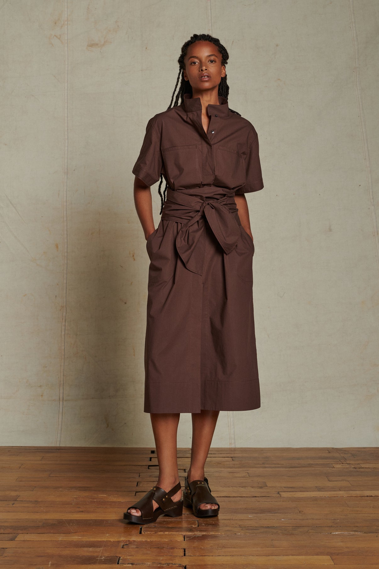 Robe Andora - Chocolat - Coton - Femme vue 1