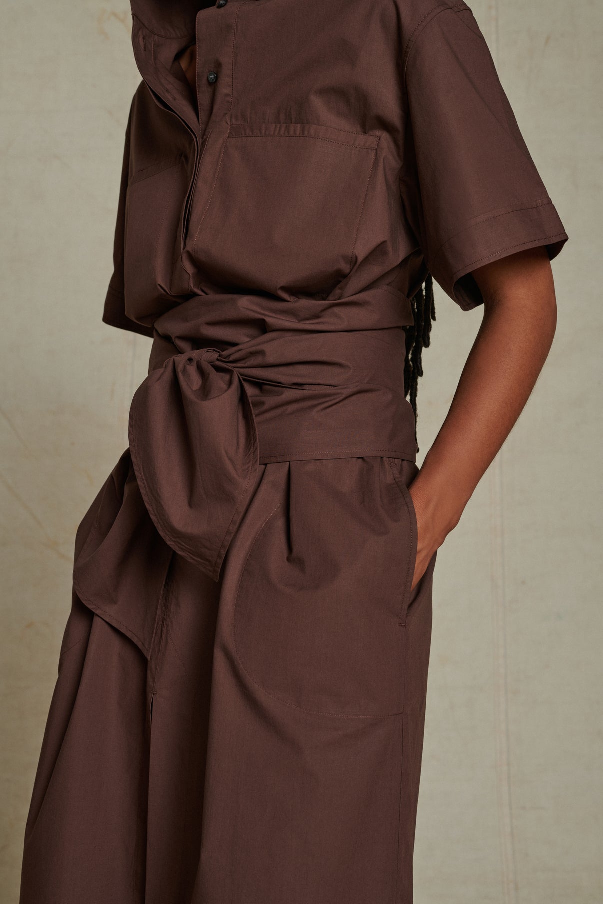 Robe Andora - Chocolat - Coton - Femme vue 3