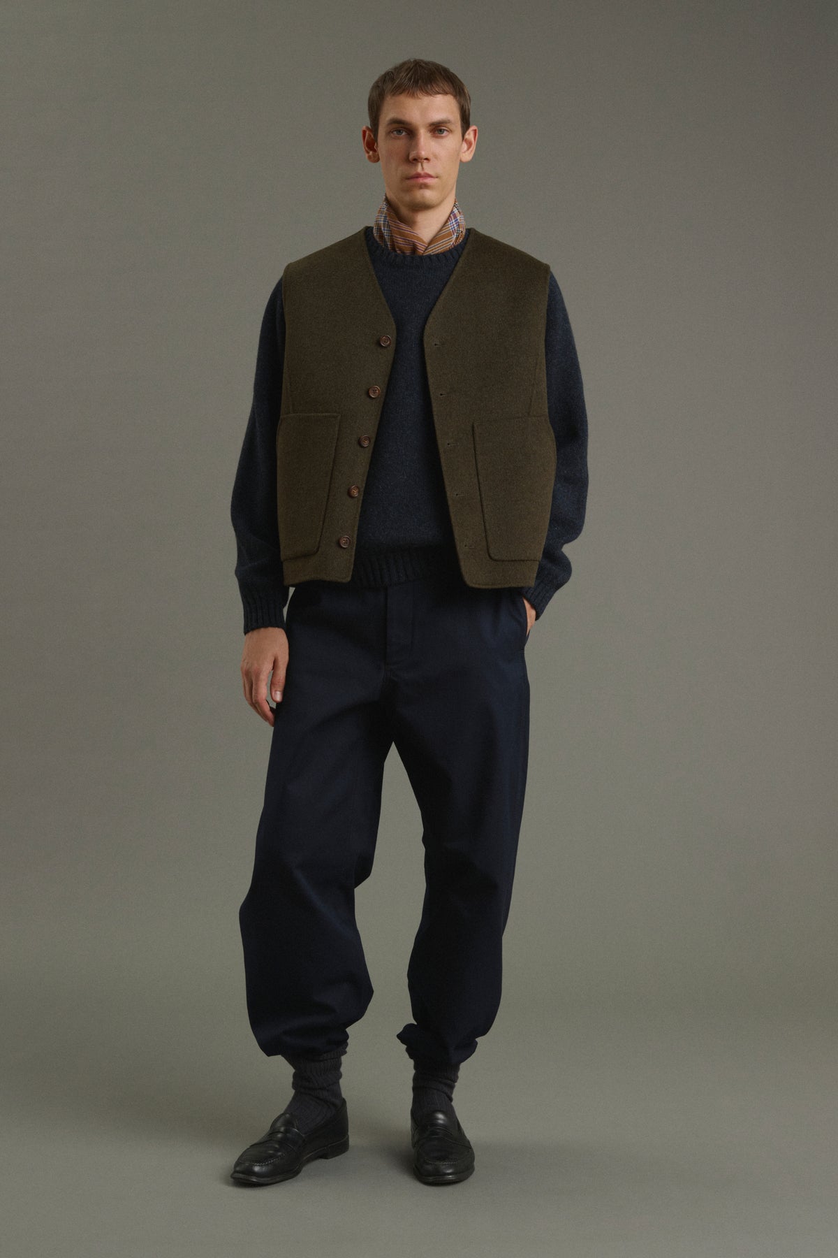 Chaqueta Romain - Caqui jaspeado - Doble faz - Hombre vue 1