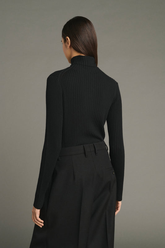 Jersey Filao - Negro - Lana merino - Mujer