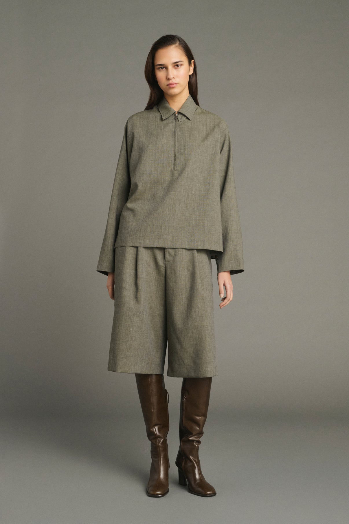 Bermuda Louison - Verde De Gris - Lana - Mujer vue 1