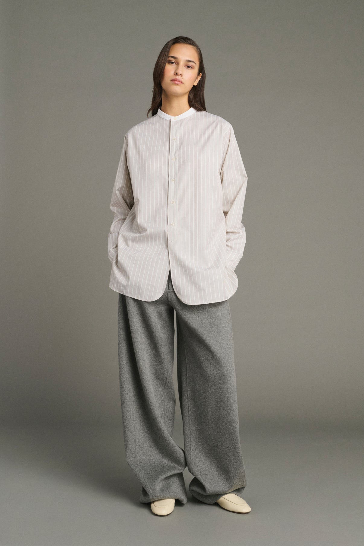 Pantalón Horatio - Gris claro - Lana - Mujer vue 1