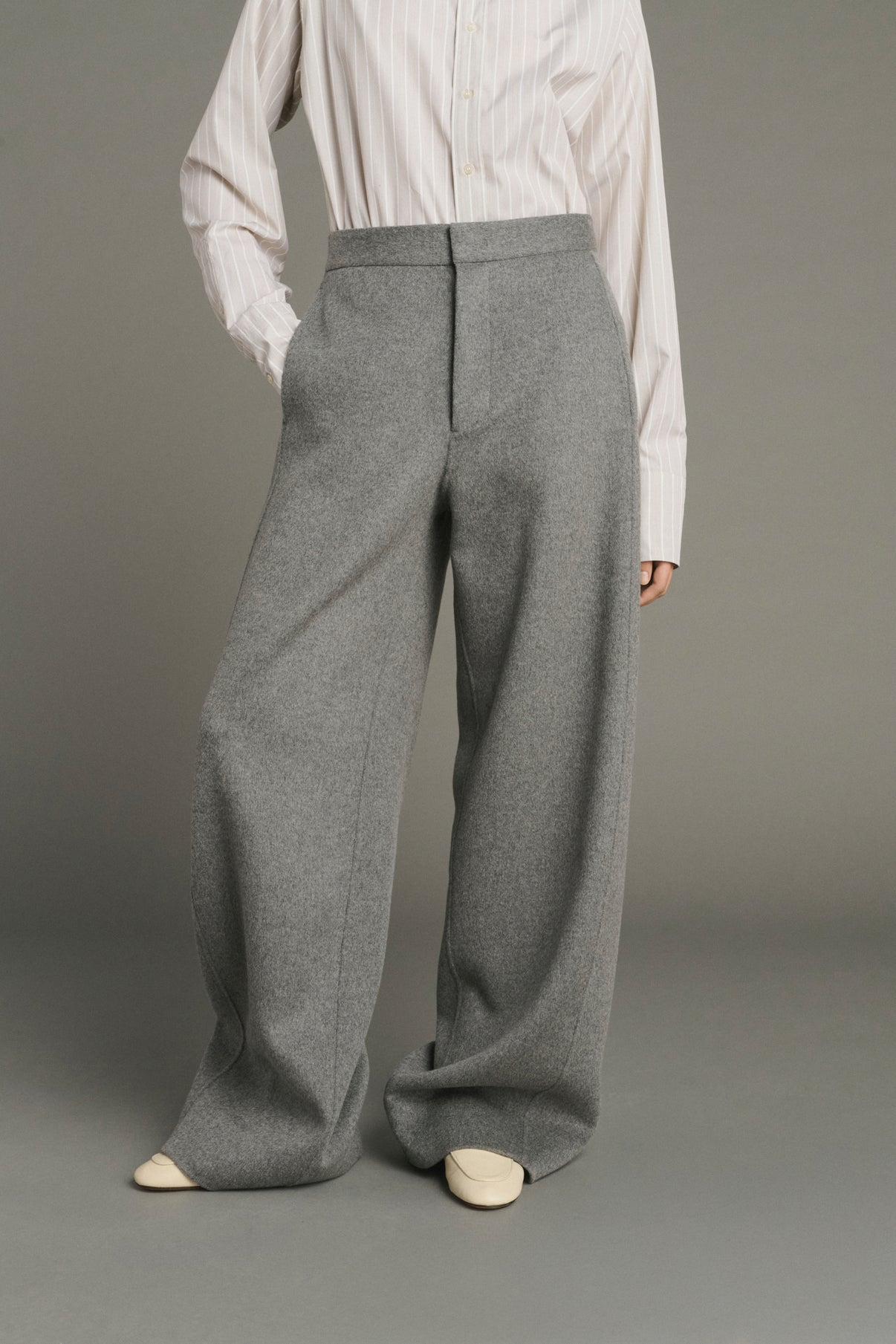 Pantalón Horatio - Gris claro - Lana - Mujer vue 2