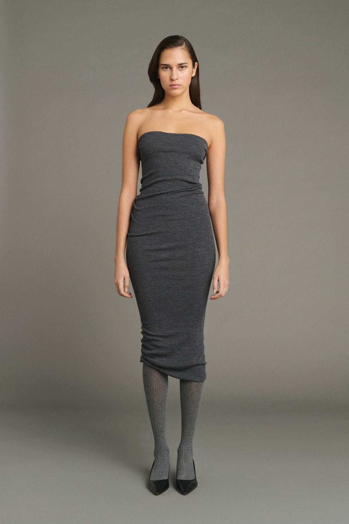 Vestido Lilia - Gris Antracita - Lana - Mujer vue 1