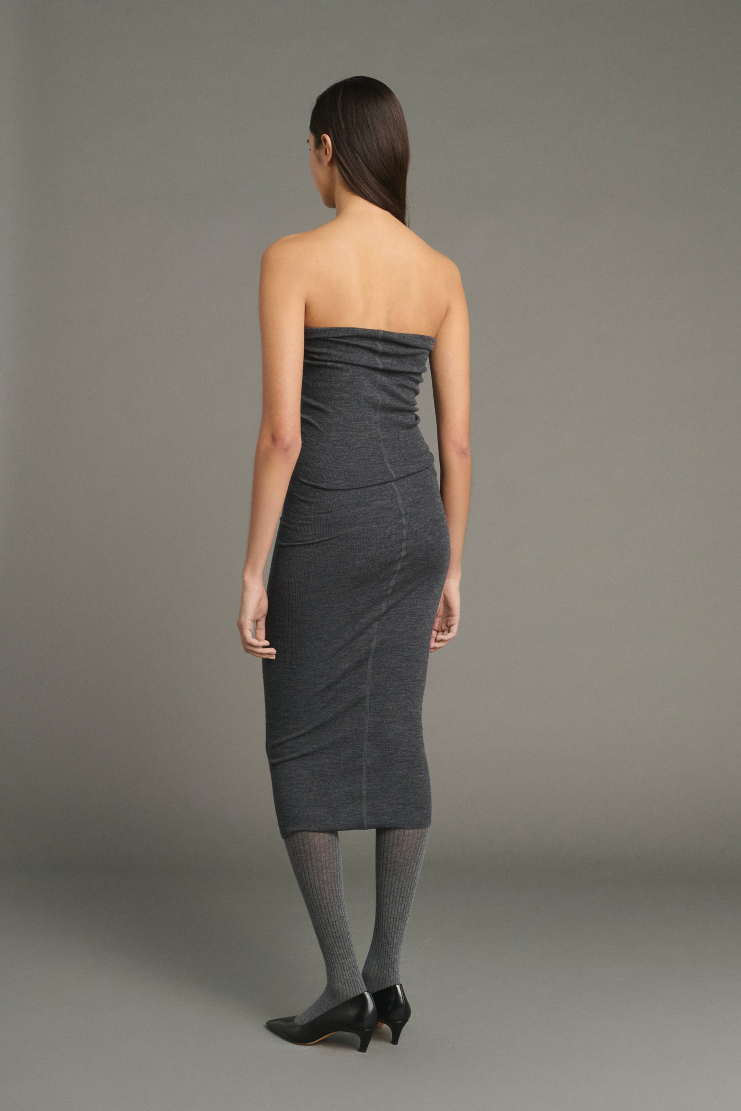 Vestido Lilia - Gris Antracita - Lana - Mujer