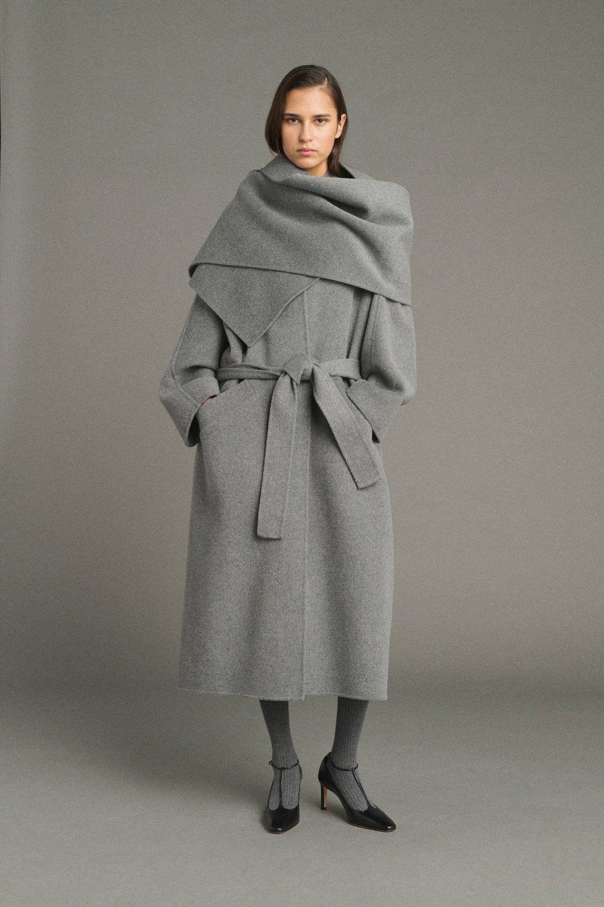 Capa Lisette - Gris Claro - Lana - Mujer vue 5