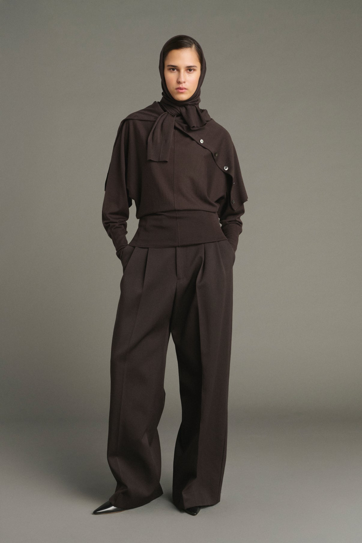 Jersey Lindsay - Chocolate - Lana Merino - Mujer vue 3