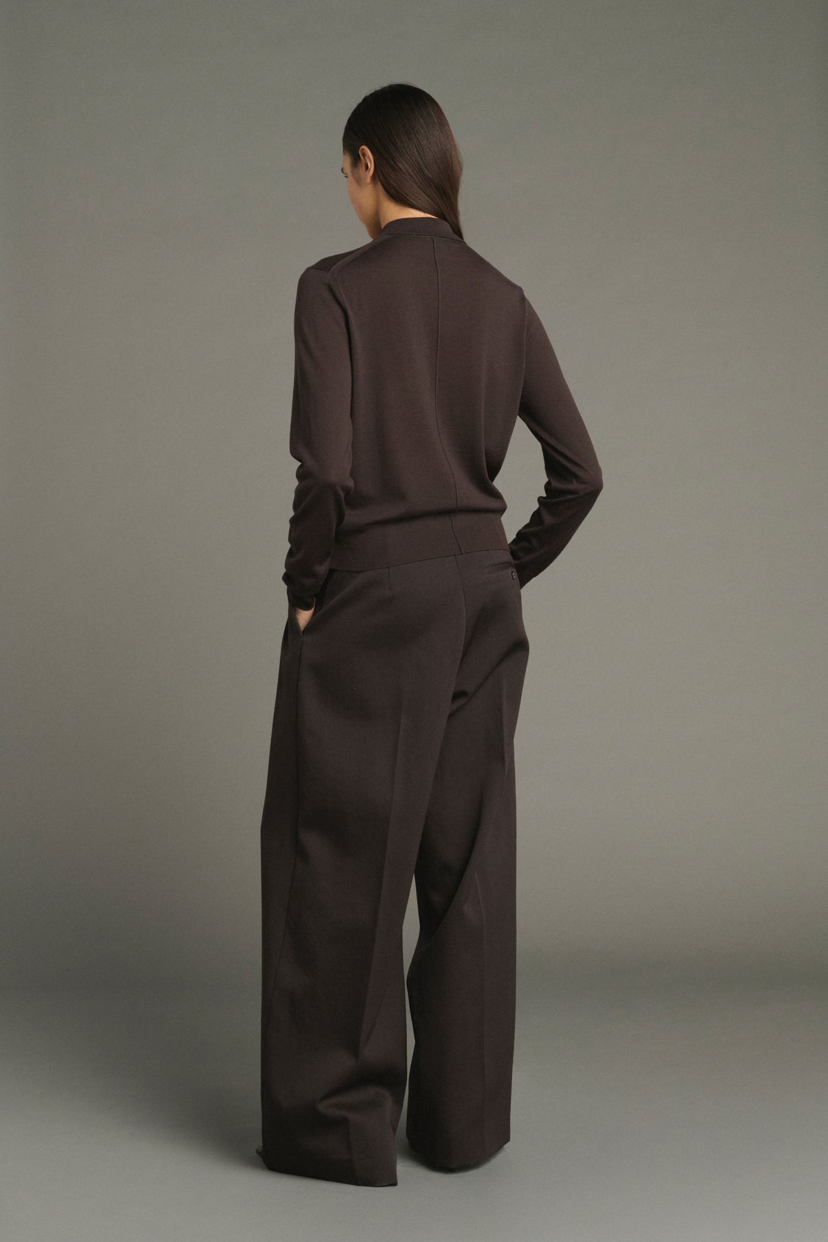 Cárdigan Hailey - Chocolate - Lana merino - Mujer vue 2