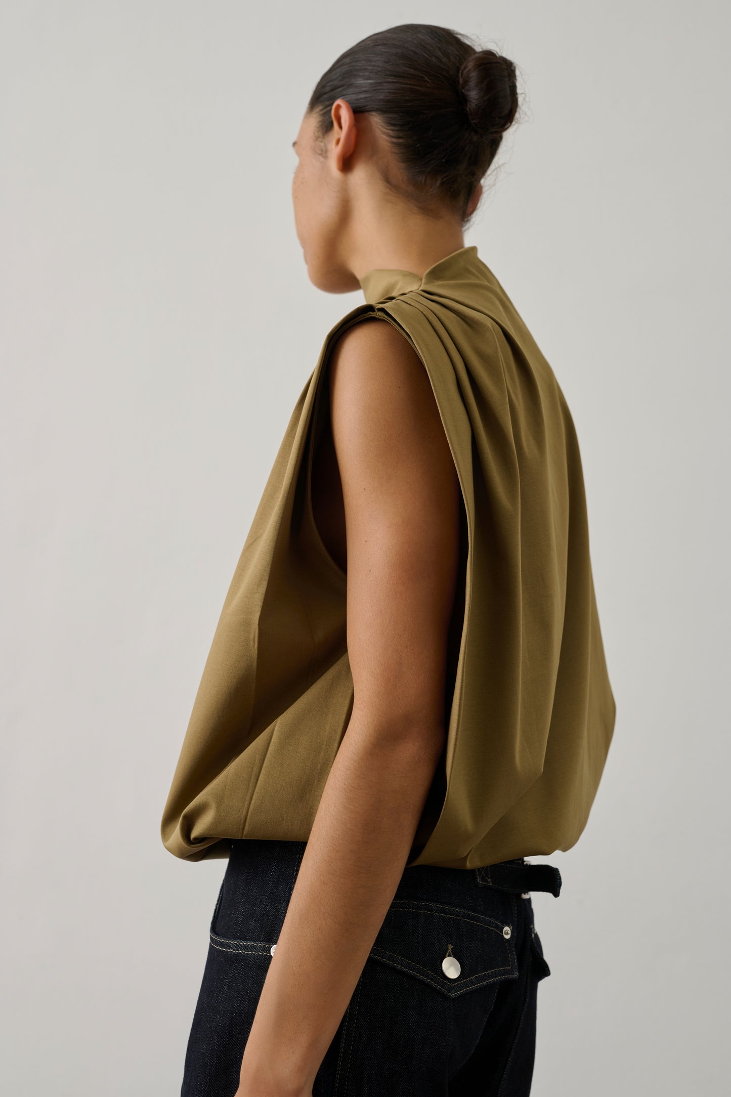 Top Idris - Beige verde - Algodón - Mujer