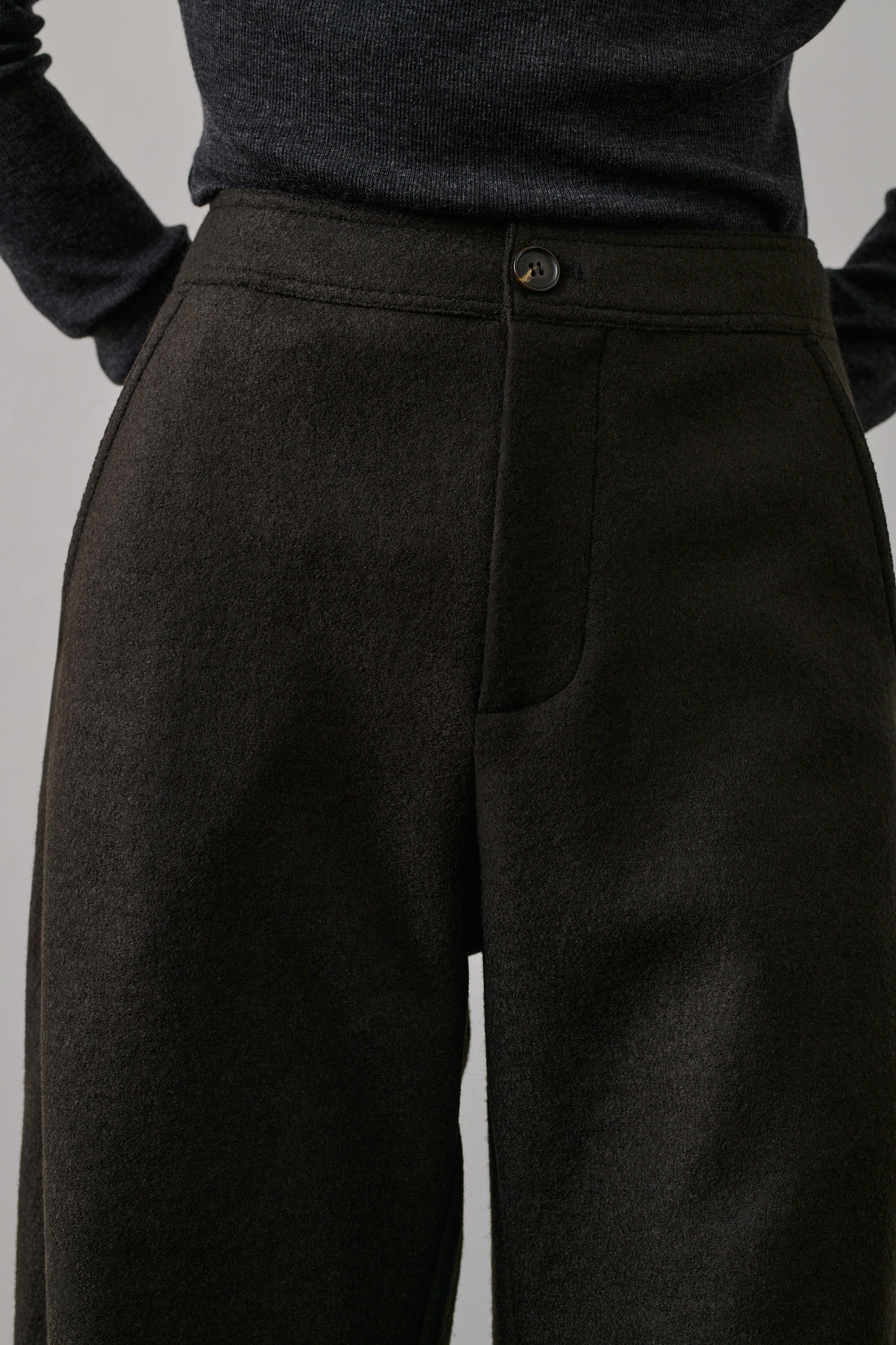 Pantalon Gibson - Vert Ébène - Laine - Femme