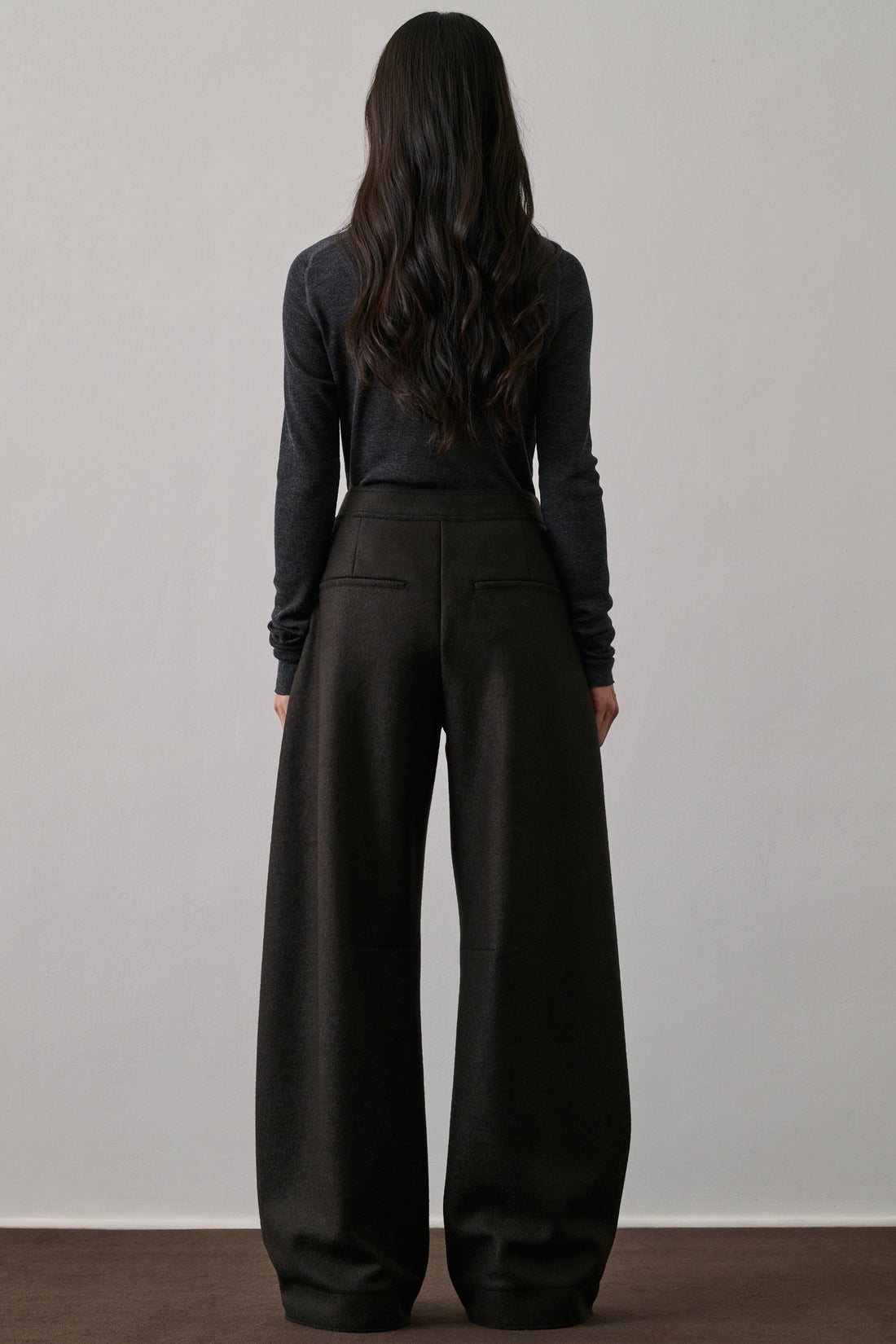 Pantalon Gibson - Vert Ébène - Laine - Femme