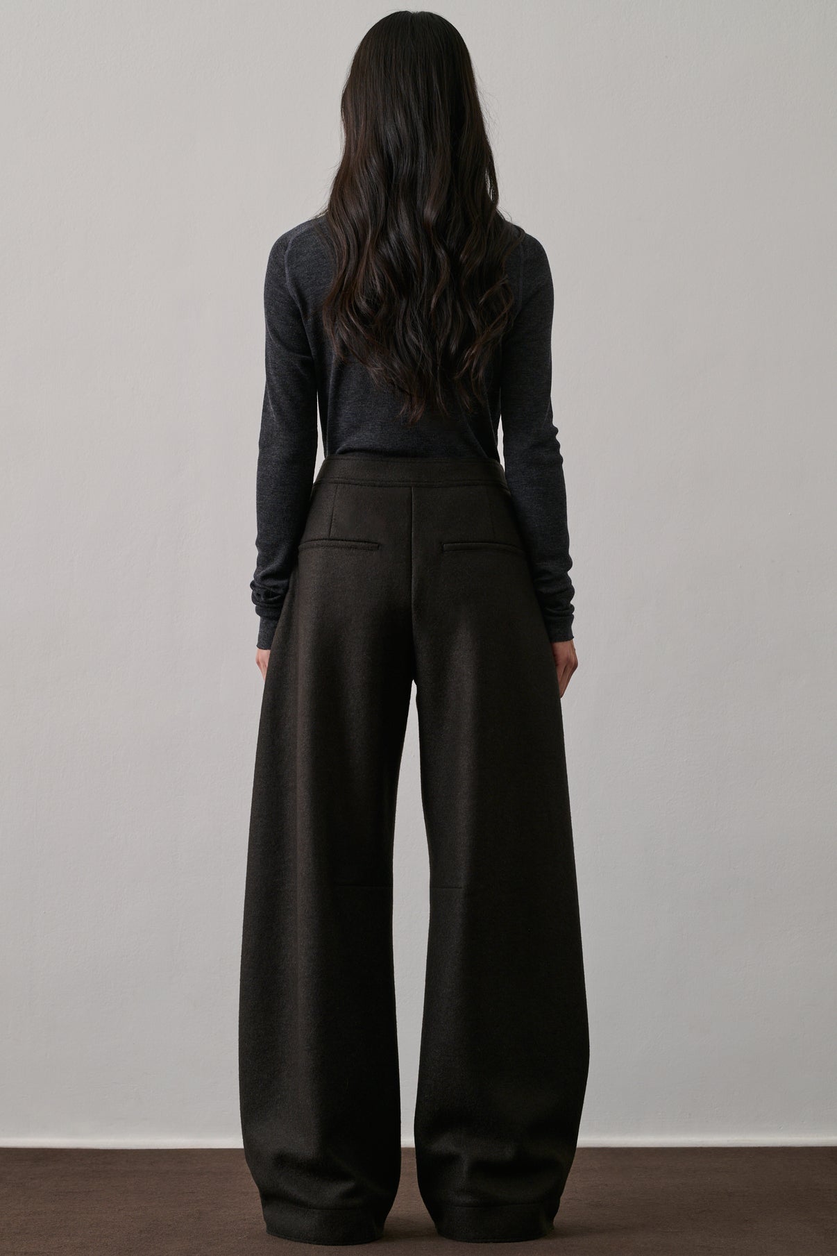 Pantalon Gibson - Vert Ébène - Laine - Femme vue 4