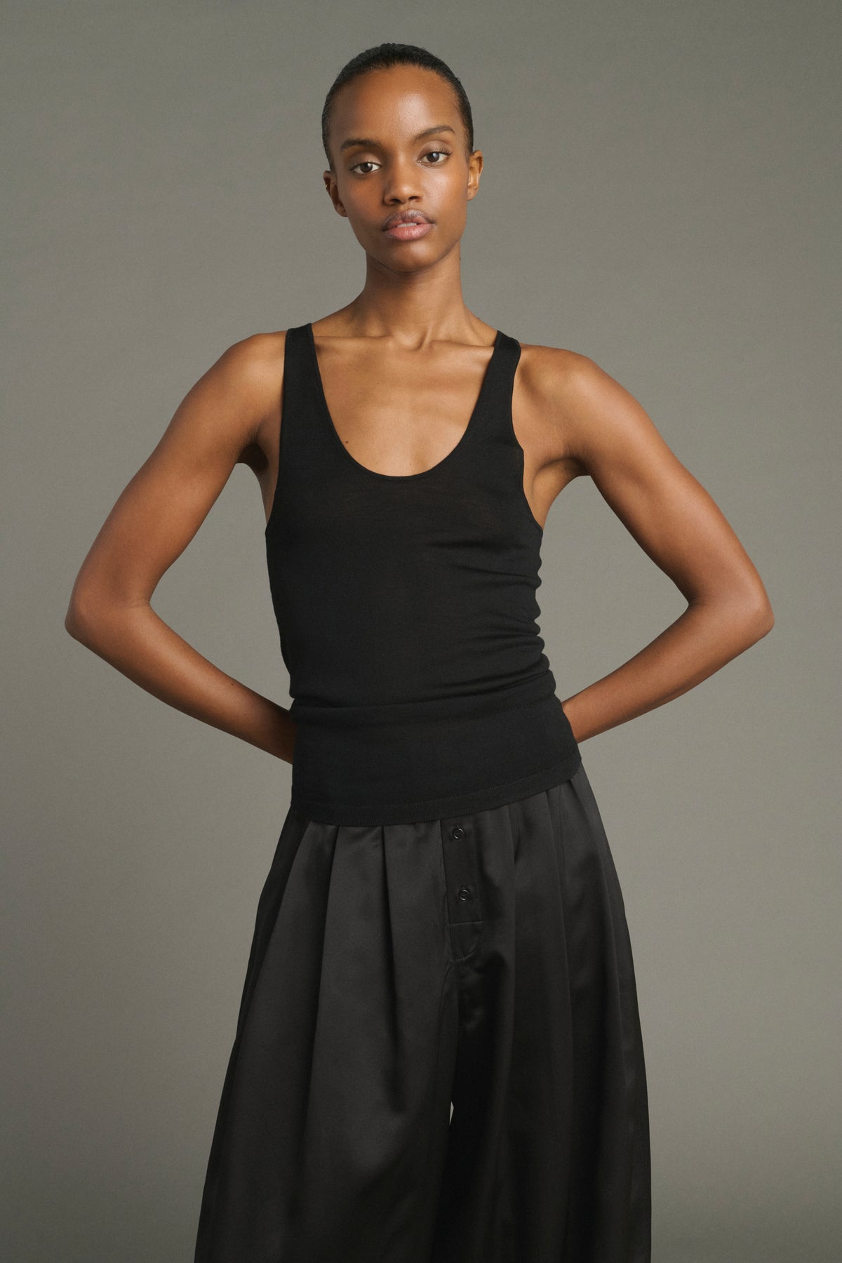 Jersey Juliana - Negro - Lana Merino - Mujer vue 3