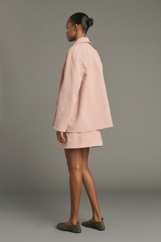 Chaqueta Lorenzo - Rosa Viejo Cuero Curtido Mujer - Soeur