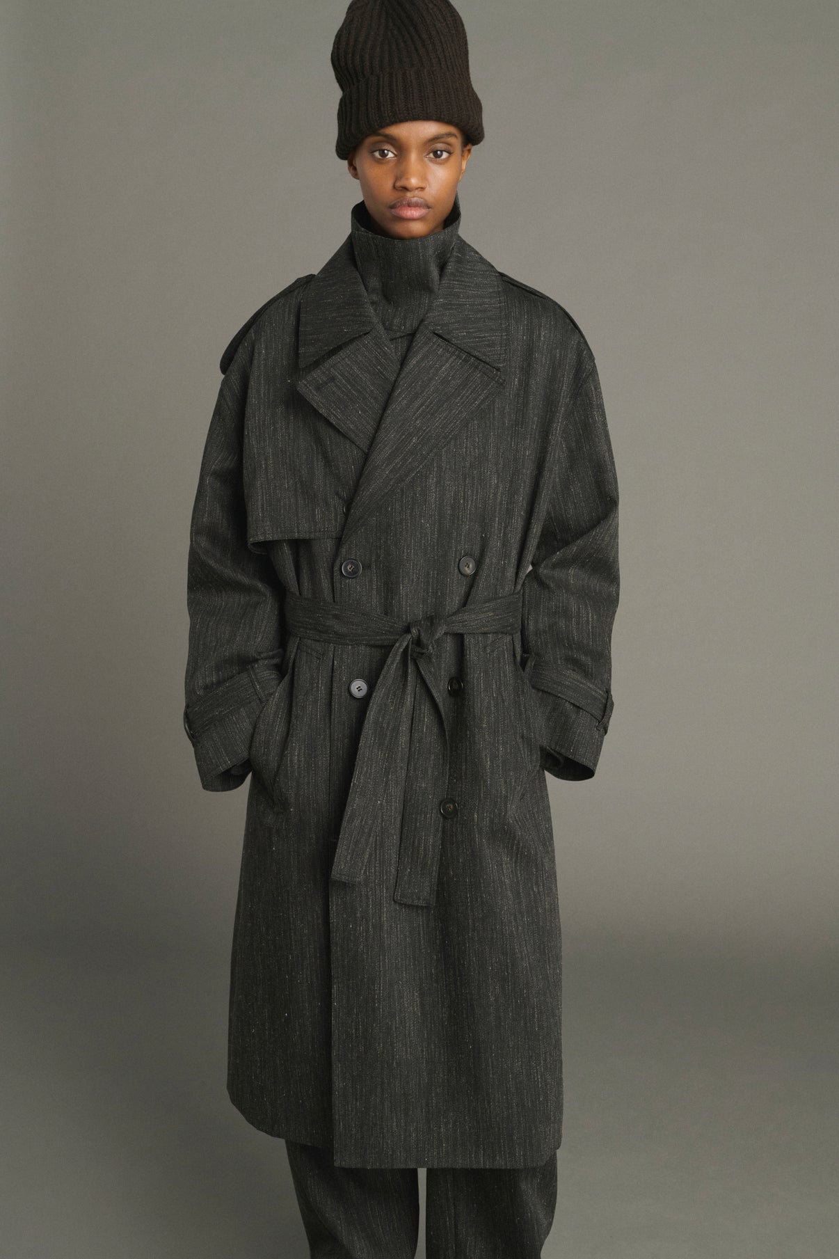Trench Jourdain - Gris Antracita - Lana - Mujer vue 2