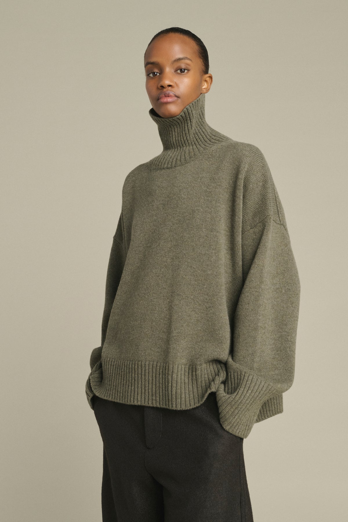 Jersey William - Gris Jaspeado - Lana Merino - Mujer