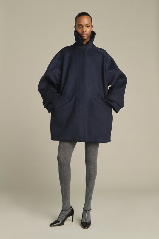 Abrigo Kasper - Dark Navy - Lana - Mujer