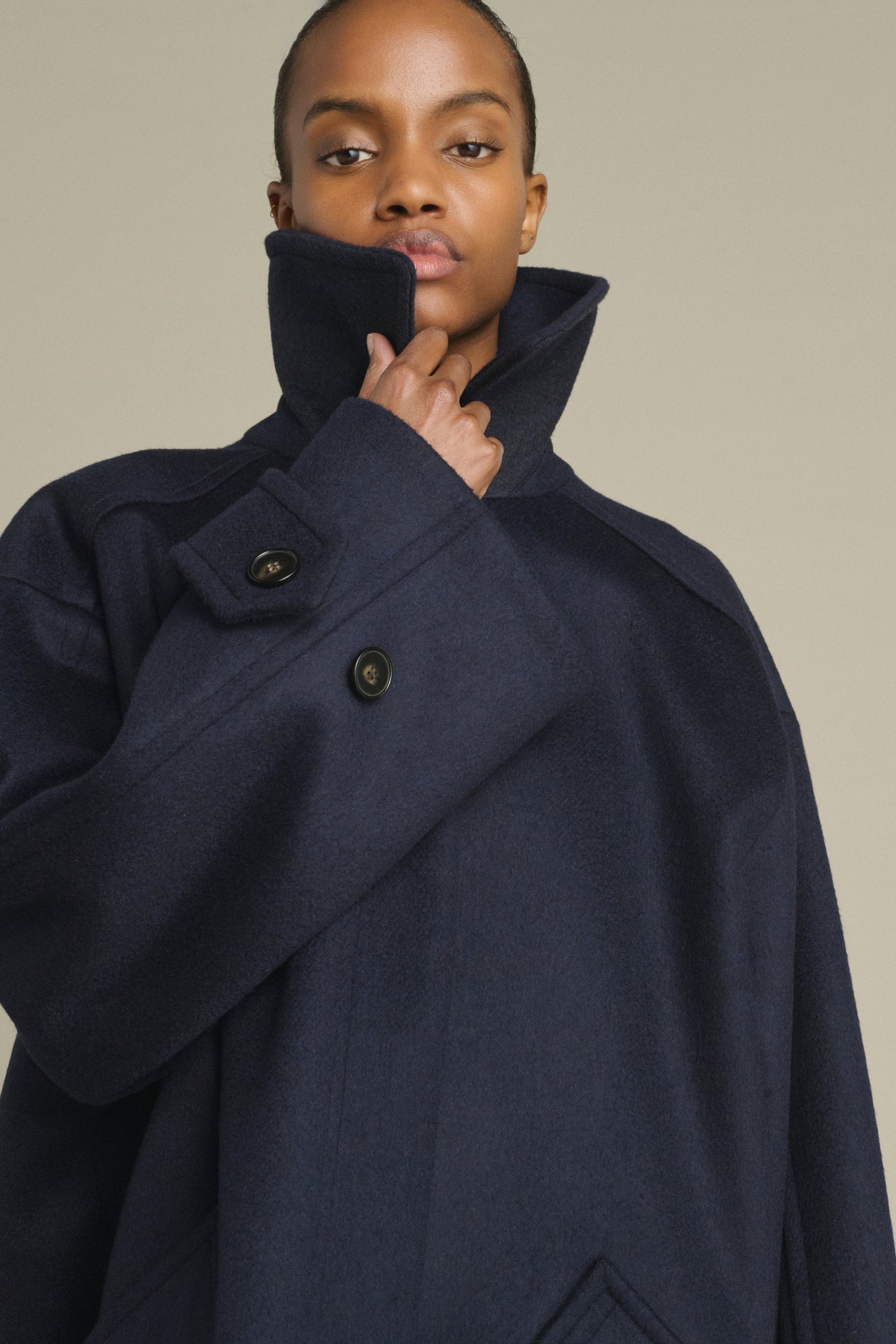 Abrigo Kasper - Dark Navy - Lana - Mujer