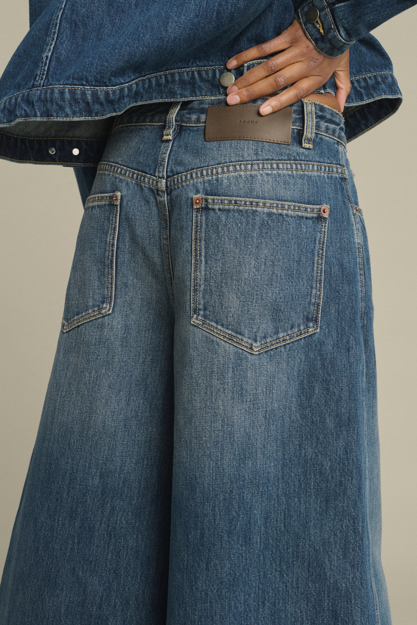 Bermuda Joyce - Denim azul delavé - Algodón - Mujer