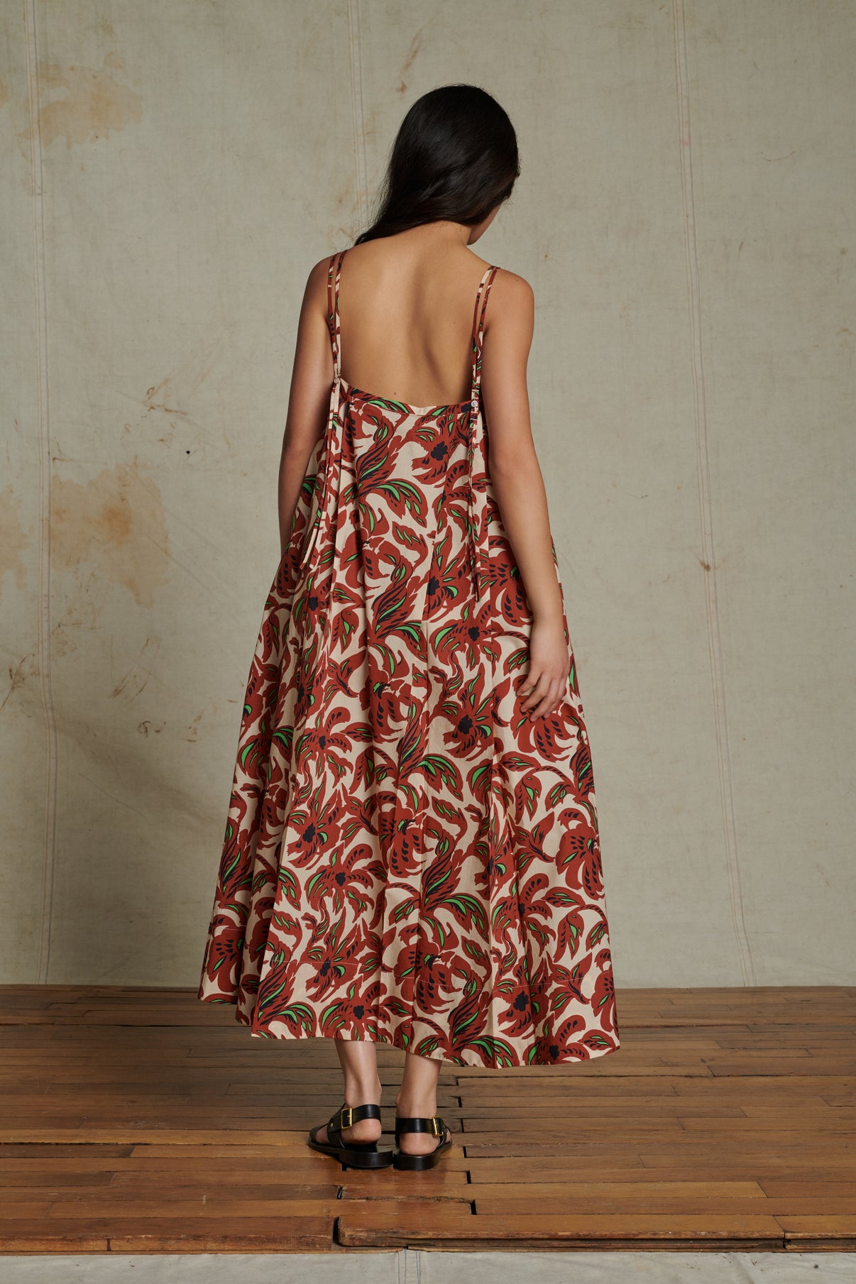 Robe Avignon - Terre Battue/Vert - Coton - Femme vue 2