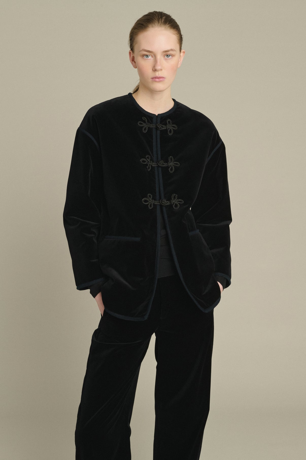 Chaqueta Lutetia - Negro - Algodón - Mujer vue 3