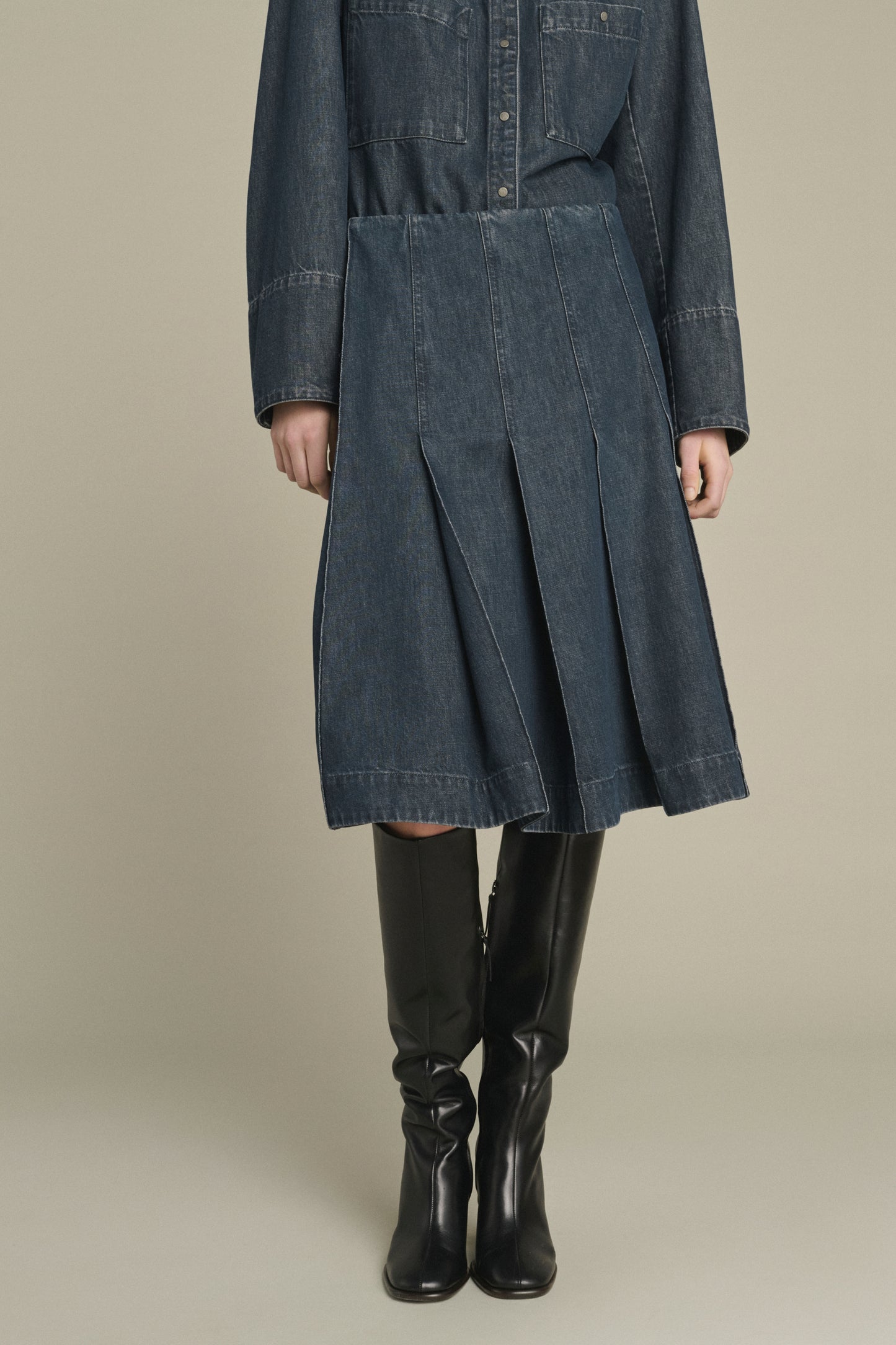 Falda Klea - Azul Gris - Algodón - Mujer