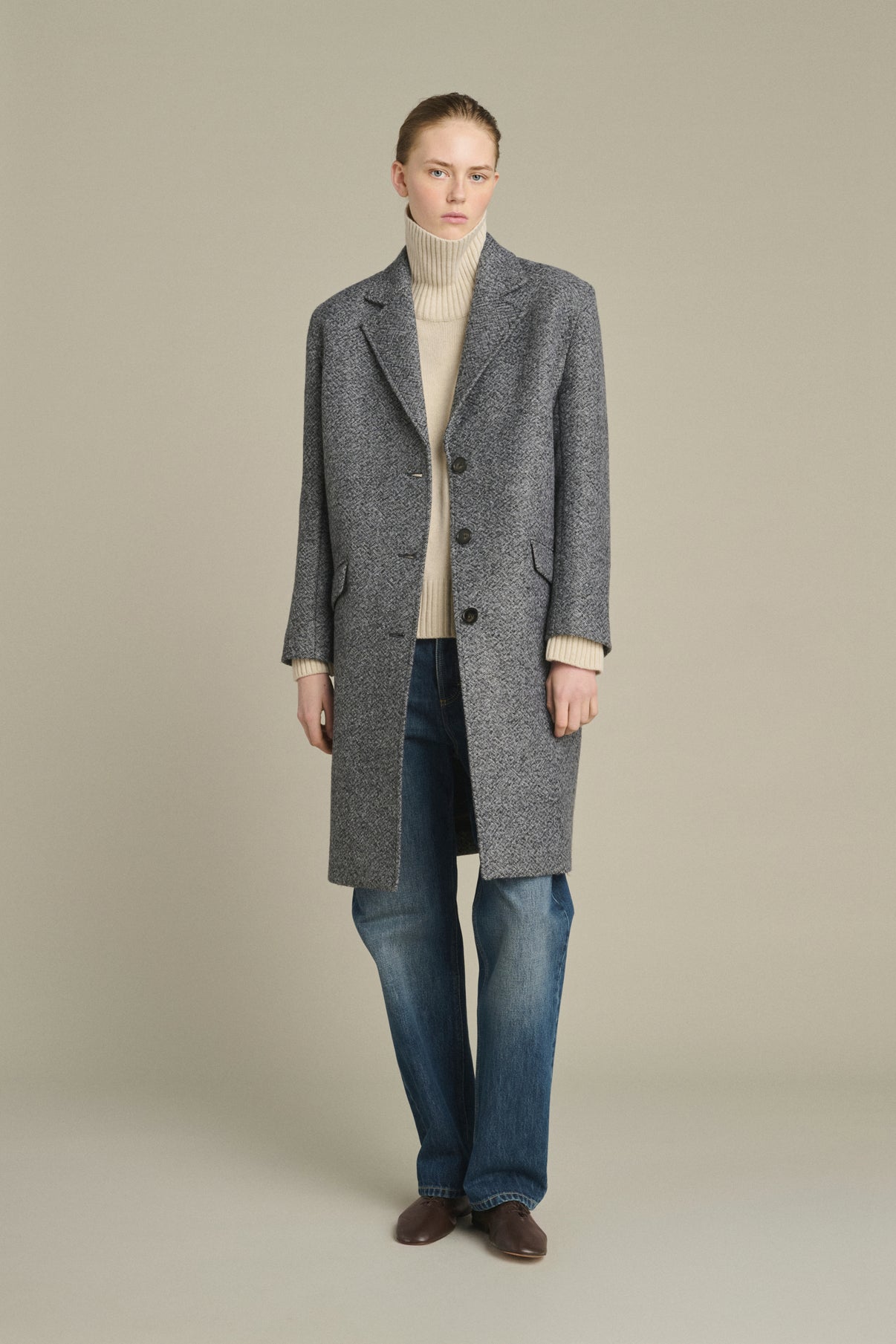 Abrigo Leon - Gris/Negro - Lana - Mujer vue 3