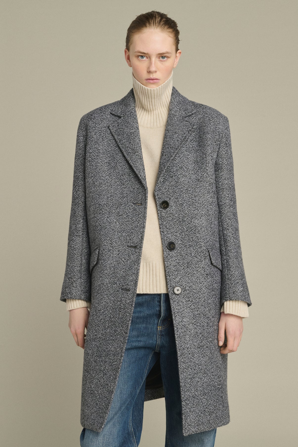 Abrigo Leon - Gris/Negro - Lana - Mujer vue 5