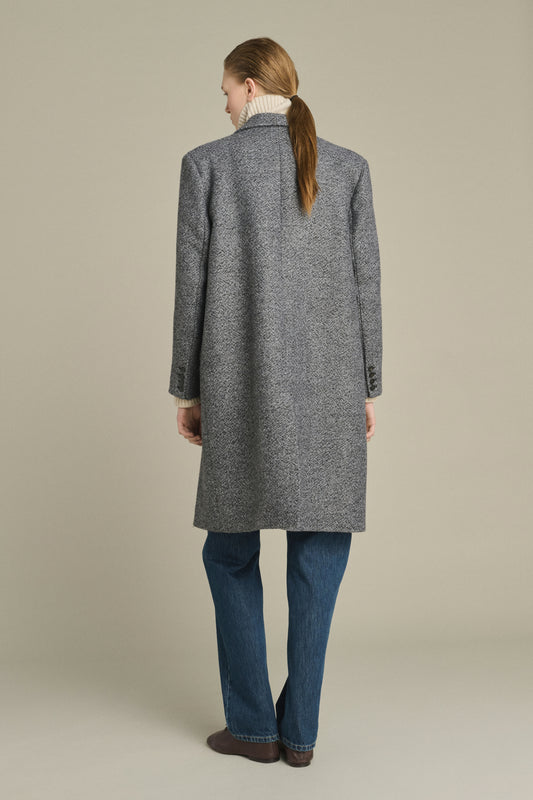 Abrigo Leon - Gris/Negro - Lana - Mujer