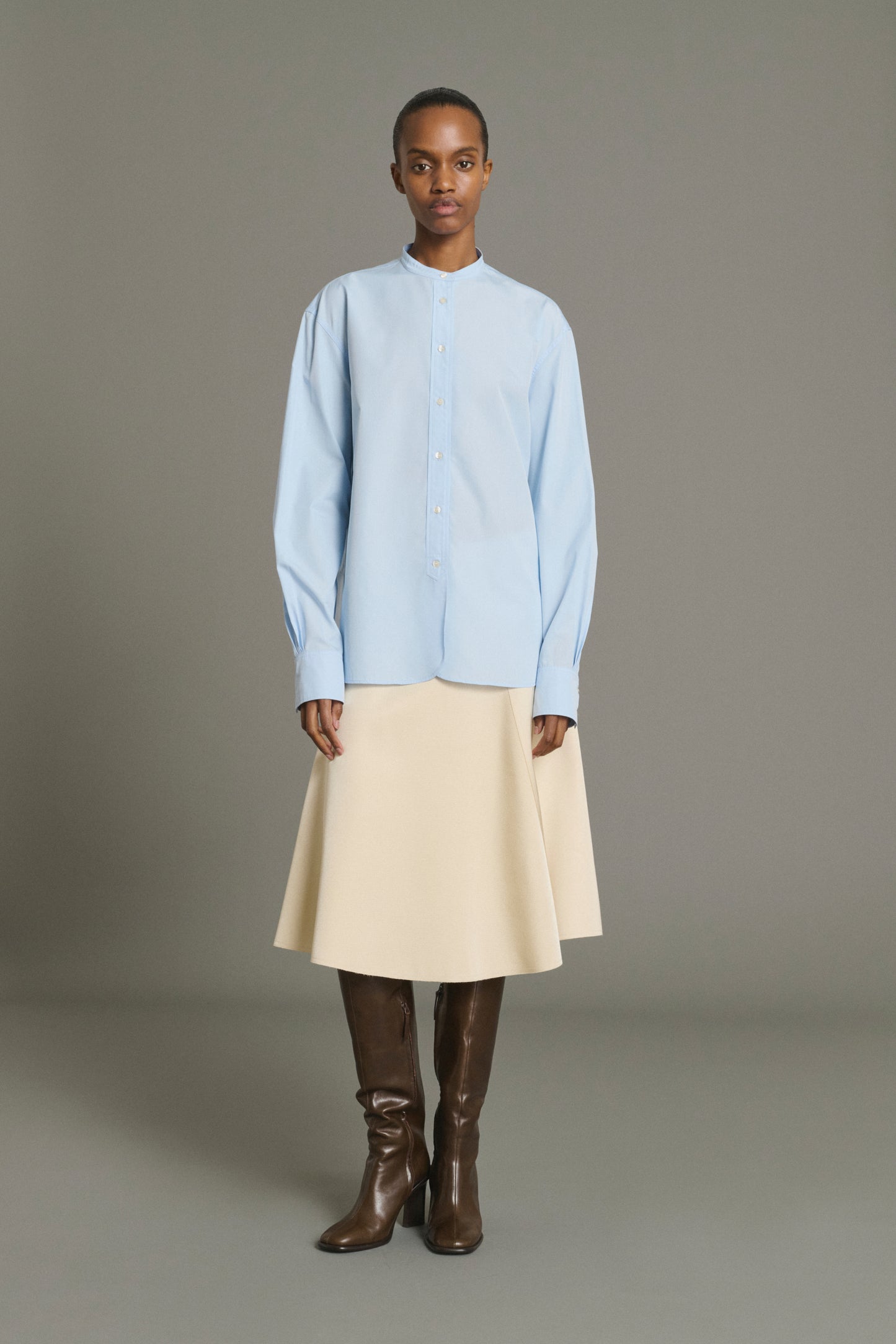 Camisa Bermudes - Azul Cielo Popelina Orgánica Mujer - Soeur
