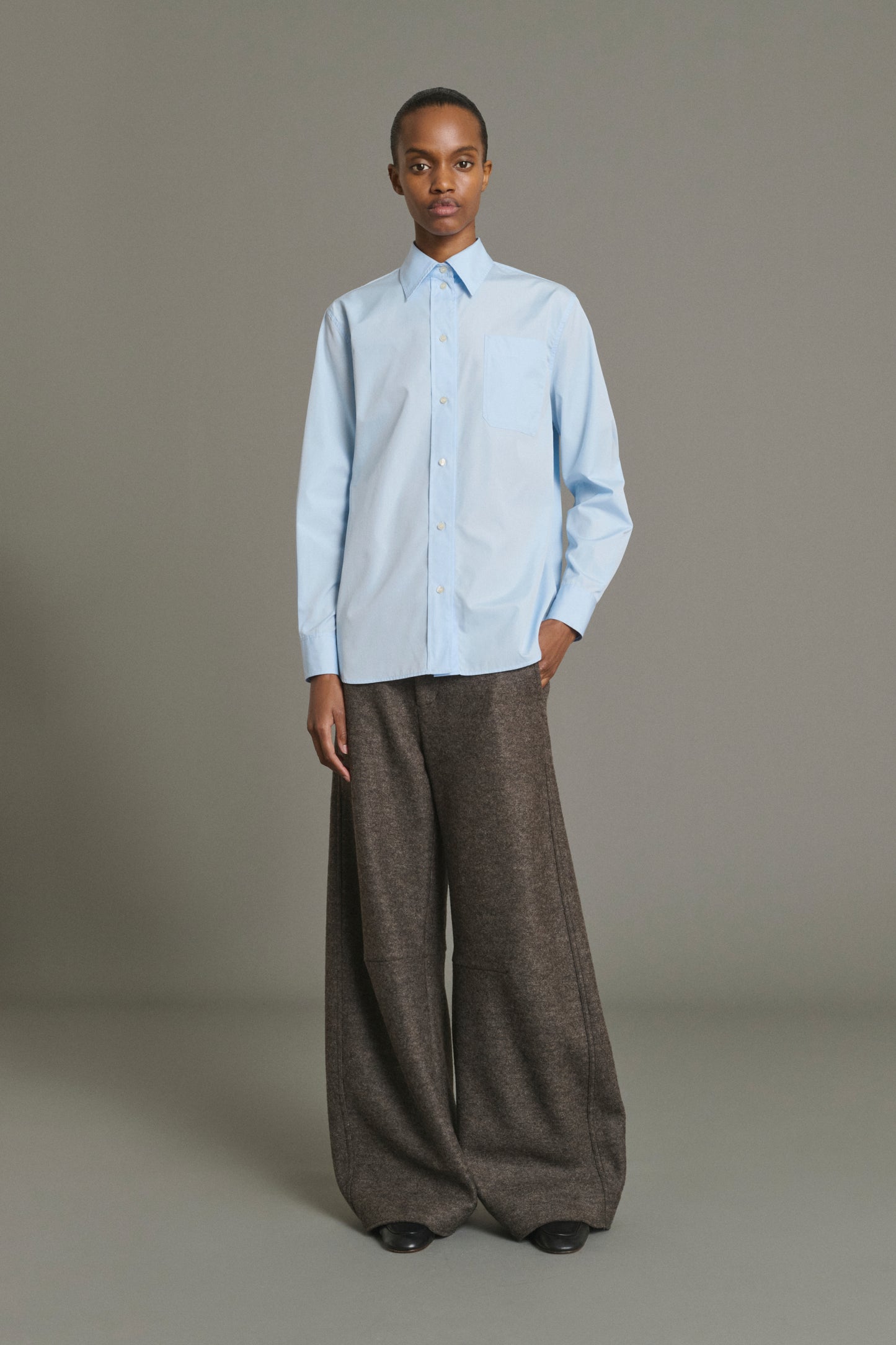 Camisa Saphir - Azul Cielo Popelín Orgánico Mujer - Soeur